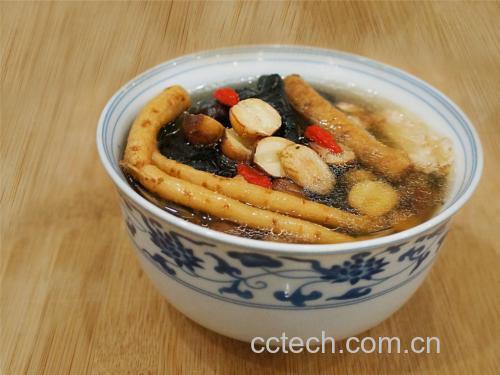 高丽参稀饭汤成品特写