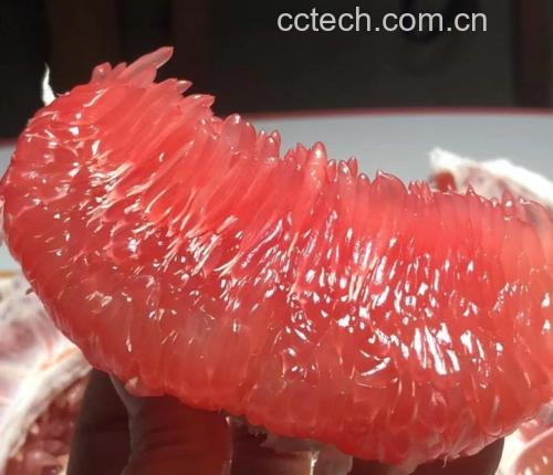红心柚与三红柚果肉特写图