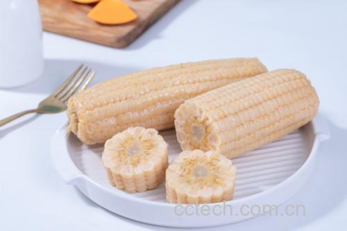 家庭厨房中进行甜玉米热烫与冷却操作
