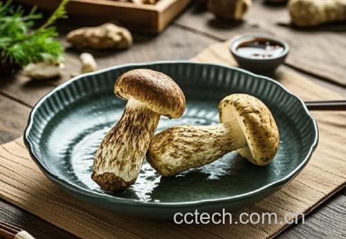 成品黄油煎姬松茸摆盘