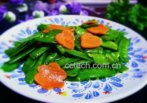 成品炖荷兰豆菜肴全景