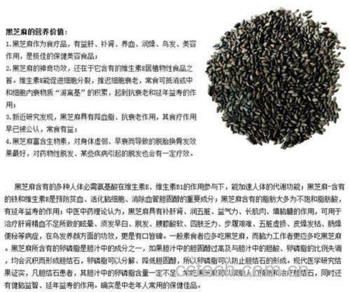 芝麻营养成分信息图
