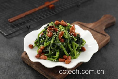 菠菜松花蛋凉拌菜成品图