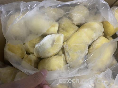 急冻树熟金枕榴莲整果与果肉特写