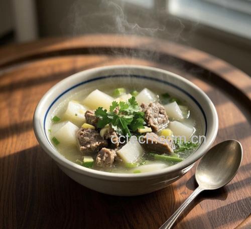 青皮萝卜炖牛腩成品图