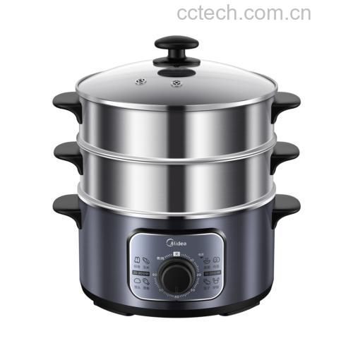 电饭煲中正在煮制的蒜米米饭