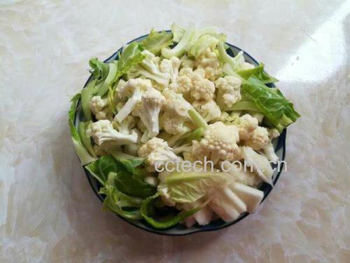菜花叶菜肴特写