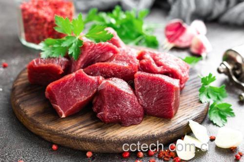 牛肉粒与洋葱原料摆放图