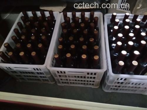软籽石榴泡酒完成后的静置状态