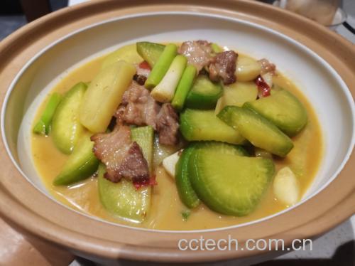 成品猪肉炖青萝卜特写