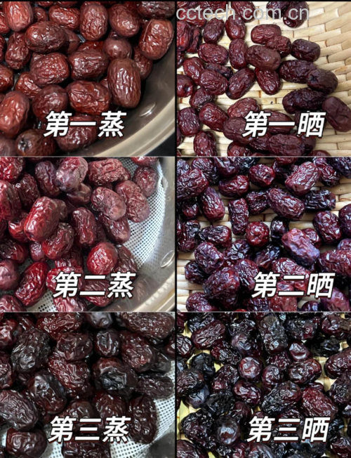 鲜枣三蒸三凉过程示意图