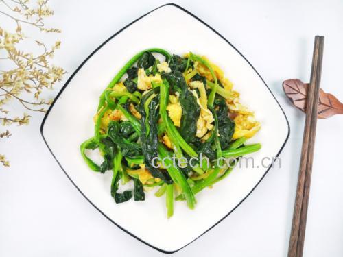 成品菠菜炒鸡蛋特写