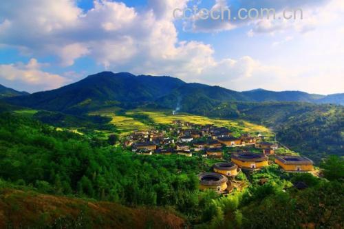古田山区全景航拍图