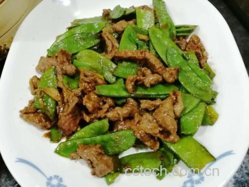 牛肉荷兰豆炒制过程