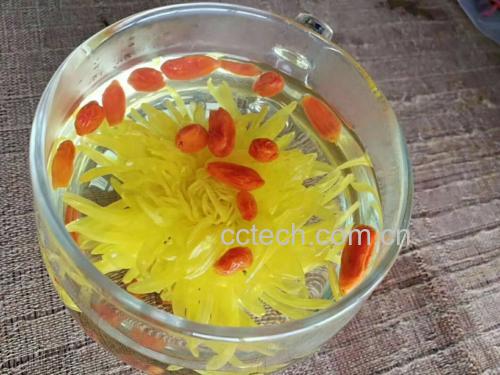 金丝皇菊与红枣泡水图