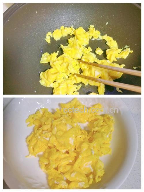 豆子炒鸡蛋成品图