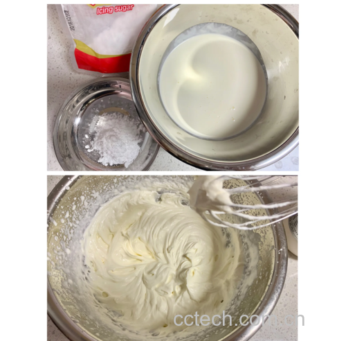 奶油打发过程展示图