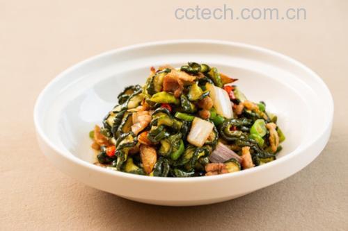 苦瓜根炒肉丝成品图