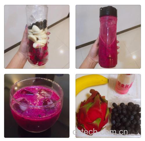 蓝莓与其他水果搭配榨汁的示意图