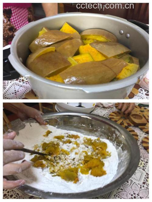 山药南瓜羹制作过程
