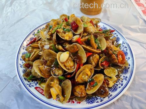 炒花蛤食材准备图