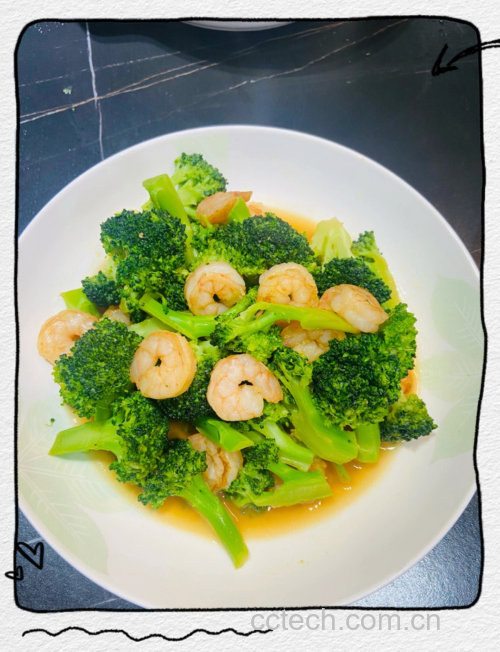 荷兰豆炒虾仁成品图