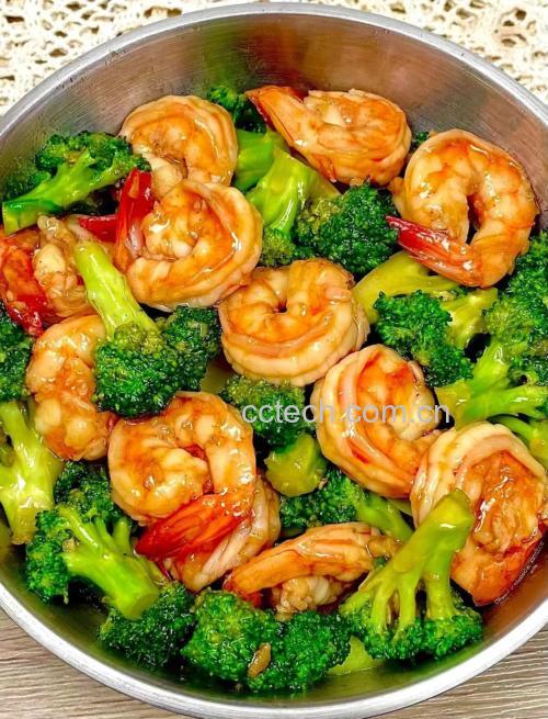 荷兰豆炒虾仁成品图