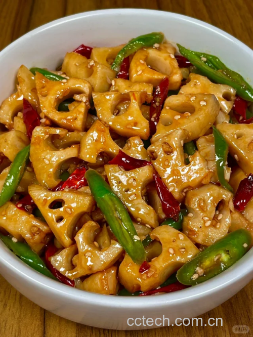 炒白藕片食材处理图