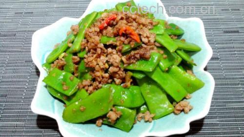 扁豆炒肉末成品图