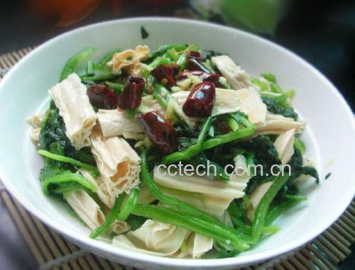 凉拌菠菜折耳根成品图