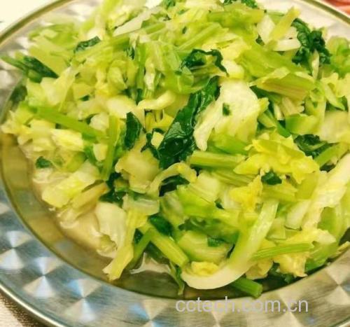 清炒生菜苦菊成品图