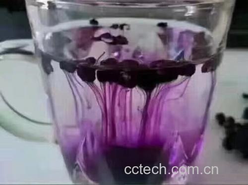黑枸杞泡水与黑桑葚泡水对比图