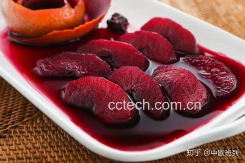 南果梨酒与甜点搭配示意图