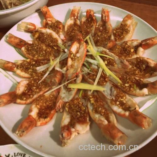 蒜蓉开背虾成品图