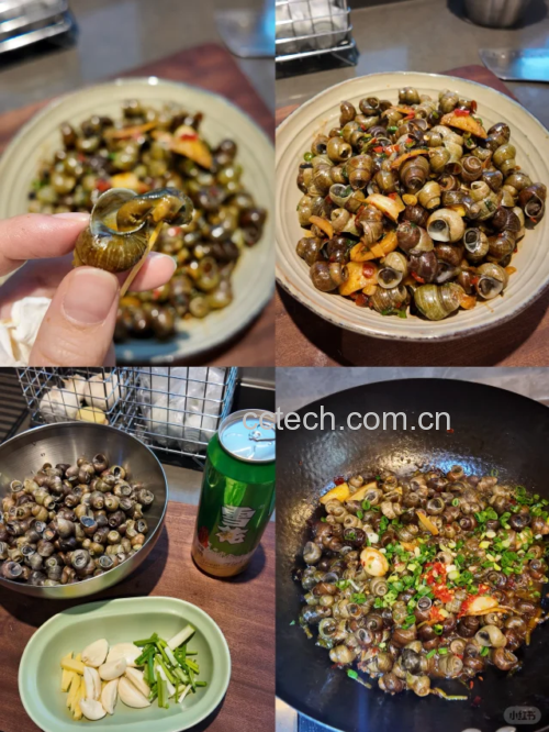 八角螺清洗过程