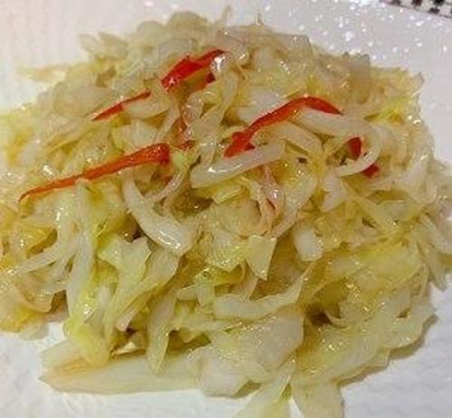 南瓜包菜炒鸡蛋成品图