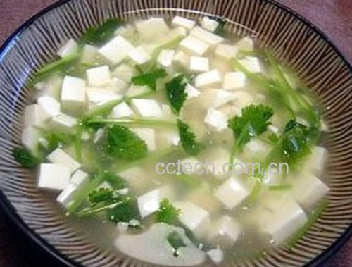 香菜豆腐汤配图