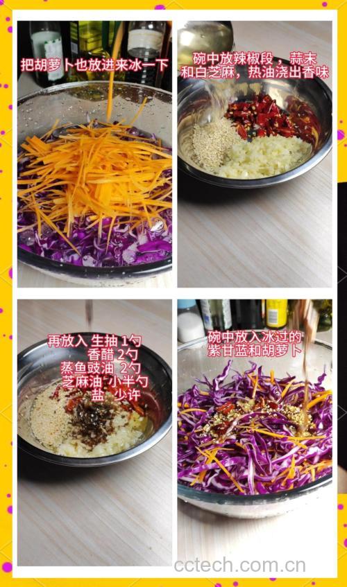 紫甘蓝凉拌制作示意图