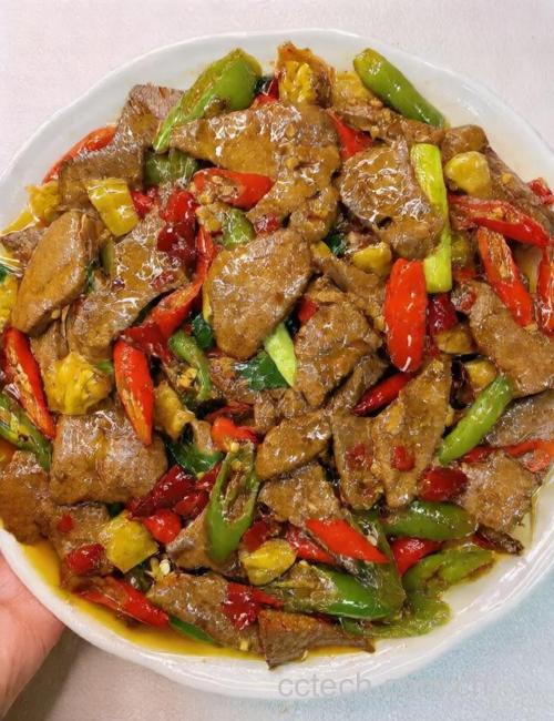 泡椒猪肝烹饪步骤图