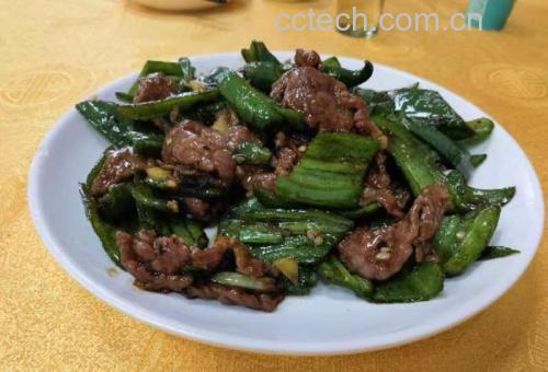 青圆椒炒牛肉成品图