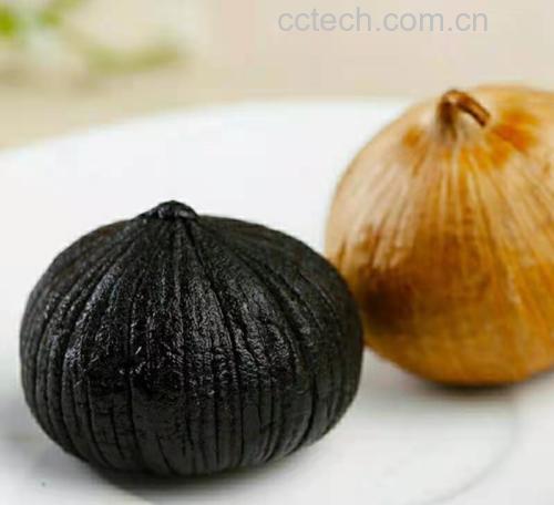 黑蒜与白皮蒜对比图