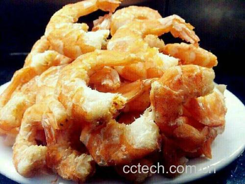 成品姬松茸炒虾仁装盘图